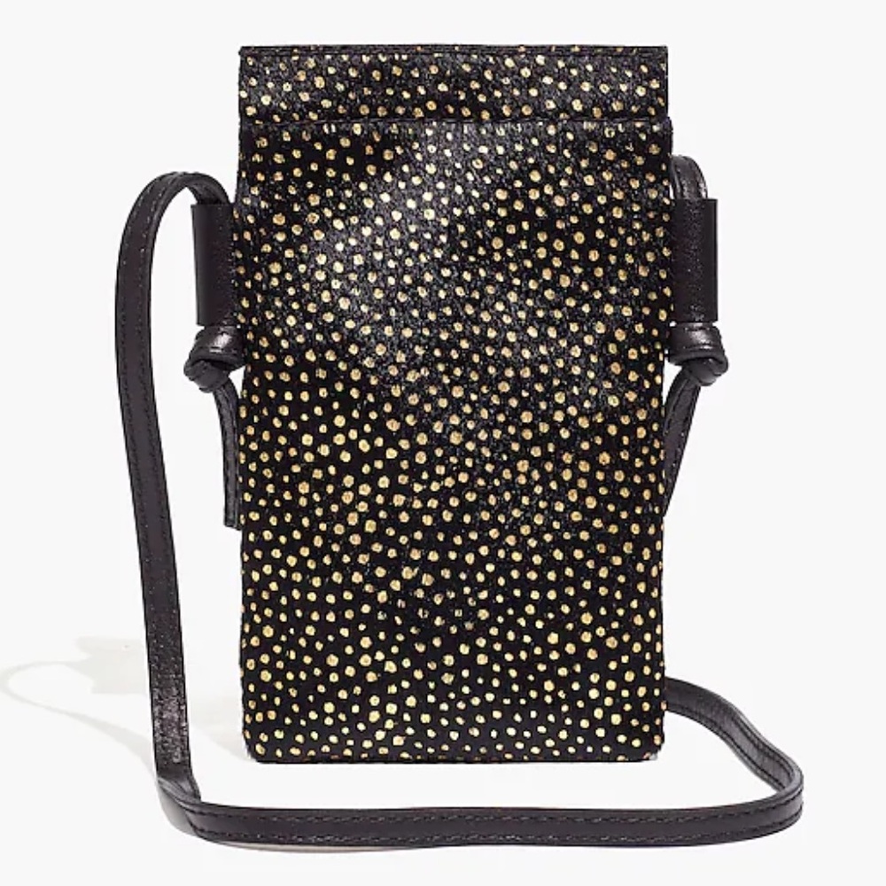 Madewell: Crossbody Smartphone Bag with Metallic Calf Hair Dots